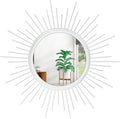 Sunburst Wall Mirror Spoked Home Circle Wall Art Mirror Classic Metal Modern by HLFMVWE