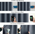 MIULEE Stone Blue Back Tab Blackout Curtains 72 Inch Length 2 Panels Set - Image 5