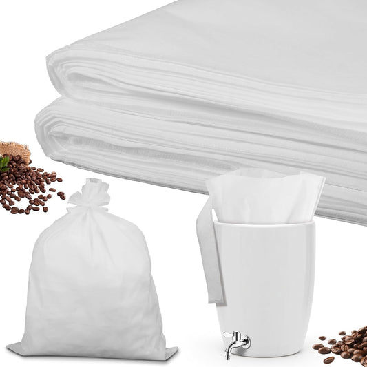 100 Pack 16" x 20" Commercial Cold Brew Coffee Filters – Disposable Non-Woven Fabric Filter Bags for 5-Gallon Buckets, Coffee Shops & Home Brewing