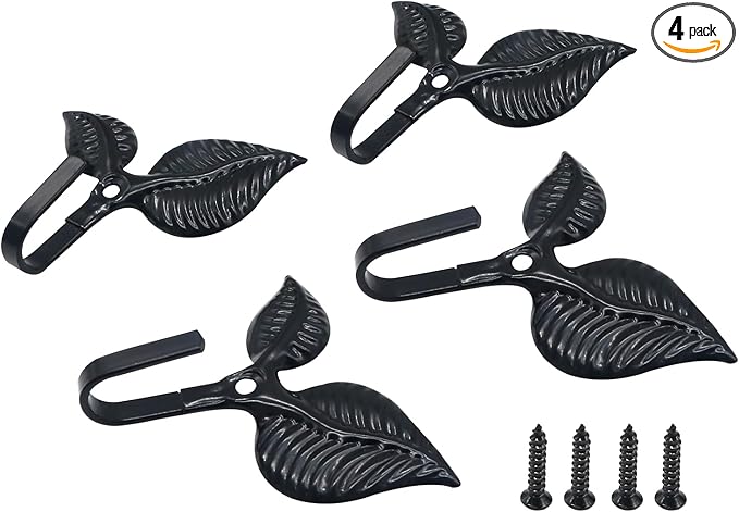 4pcs Iron Leaf Wall Hooks by Unknown