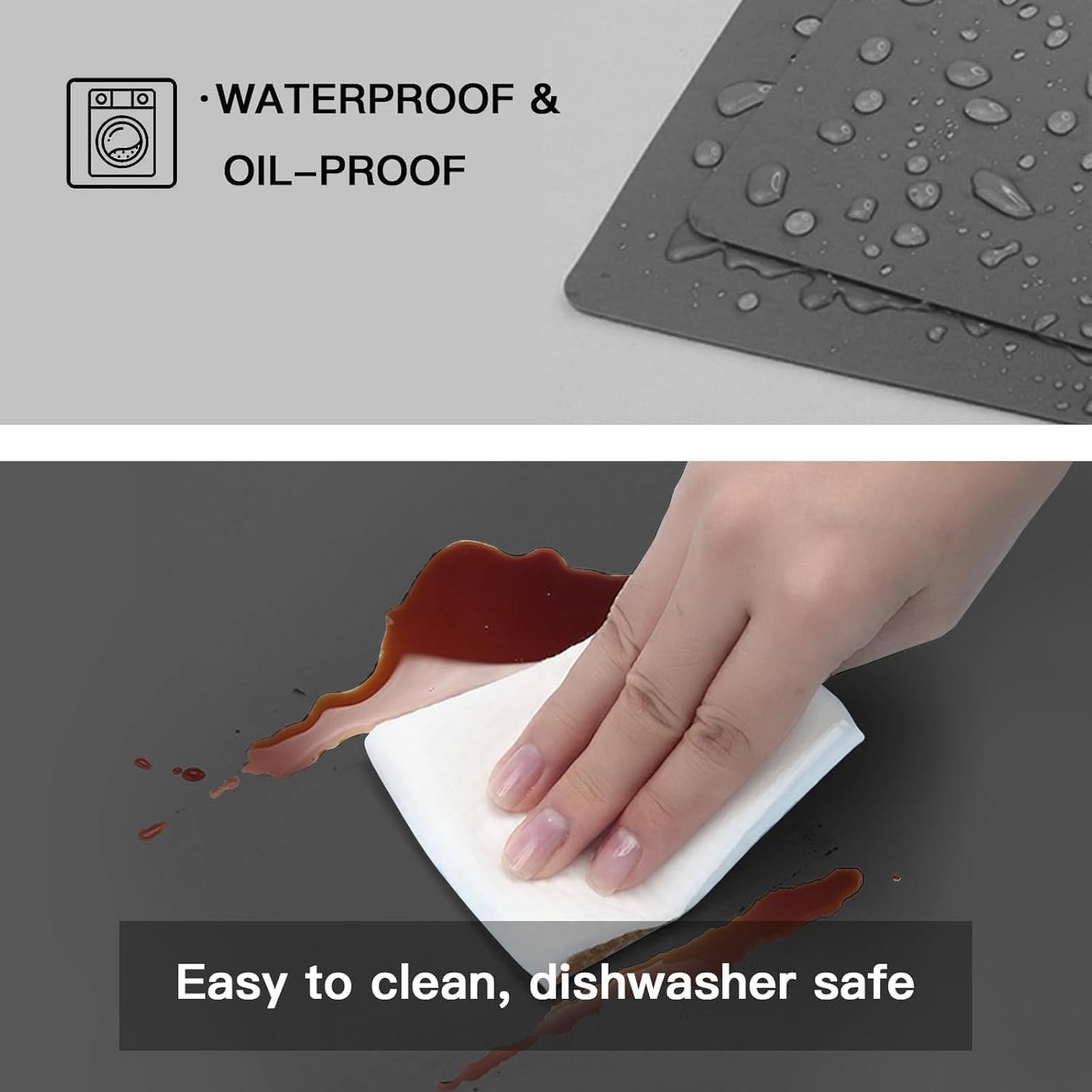 Silicone Mats for Kitchen Counter, 47.3"x23.6"(120cmx60cm) Large Heat Resistant Mat Kitchen Island Waterproof 2MM Thick Countertop Protector Mat Nons-slip Extra Large Counter Mat, Translucent Red