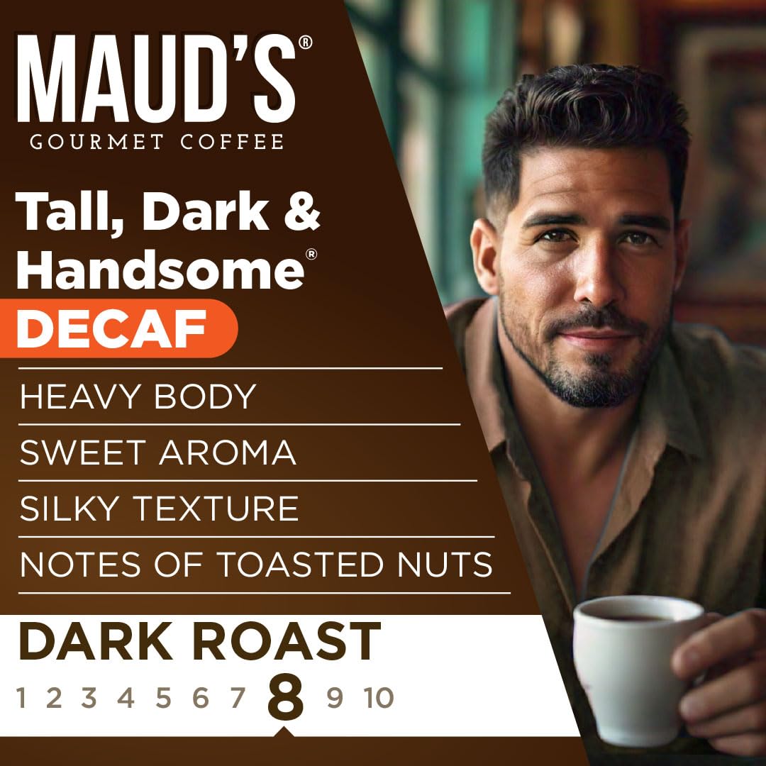 Maud's Decaf Dark Roast Coffee Pods, 100 ct, Decaffeinated Recyclable Single Serve Pods – 100% Arabica Coffee, Compatible with Keurig K Cups Maker