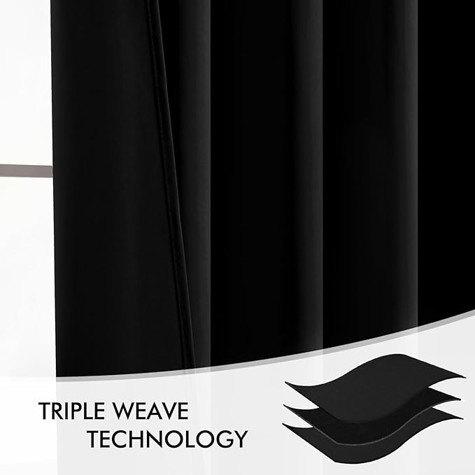 MIULEE Black Back Tab Blackout Curtains 84 Inch Length 2 Panels Set - Image 7