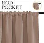 NICETOWN 2 Panels Blackout Curtains, Rod Pocket Window Curtains Room Darkning - Image 2