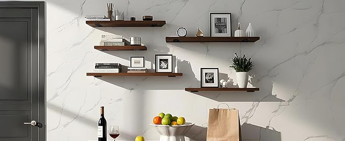 12 Pack - 12 inch Black Hidden L Shelf Bracket Iron Floating Shelf Brackets - Image 8