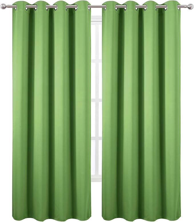 LEMOMO Blackout Curtains 52 x 90 Inch Long Light Green Curtains Set of 2 Panels - Image 2