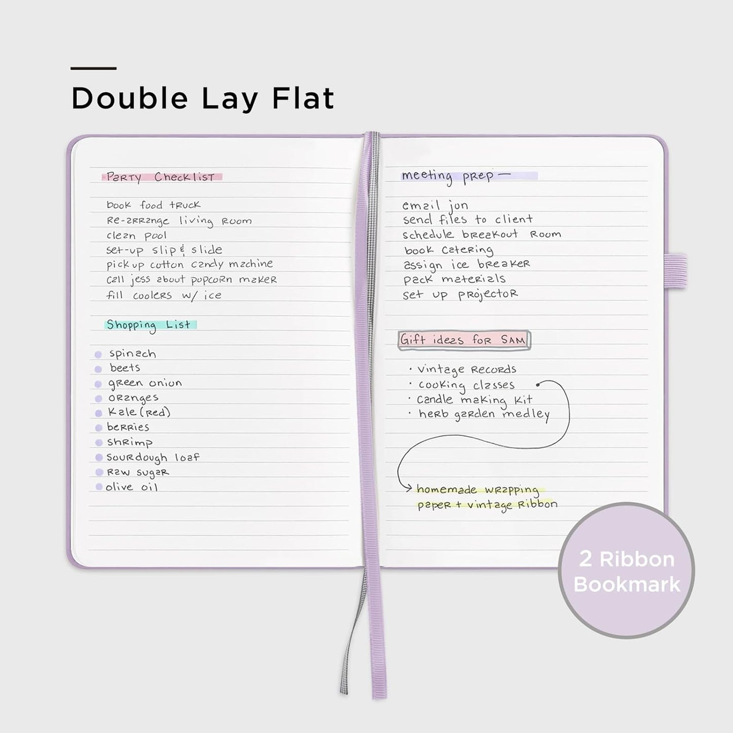 &And Per Se Lined Journal Notebook for Women&Men with Pattern, 160 Pages 100GSM Thick Paper, A5 Hardcover Journals for Writing(Lavender)