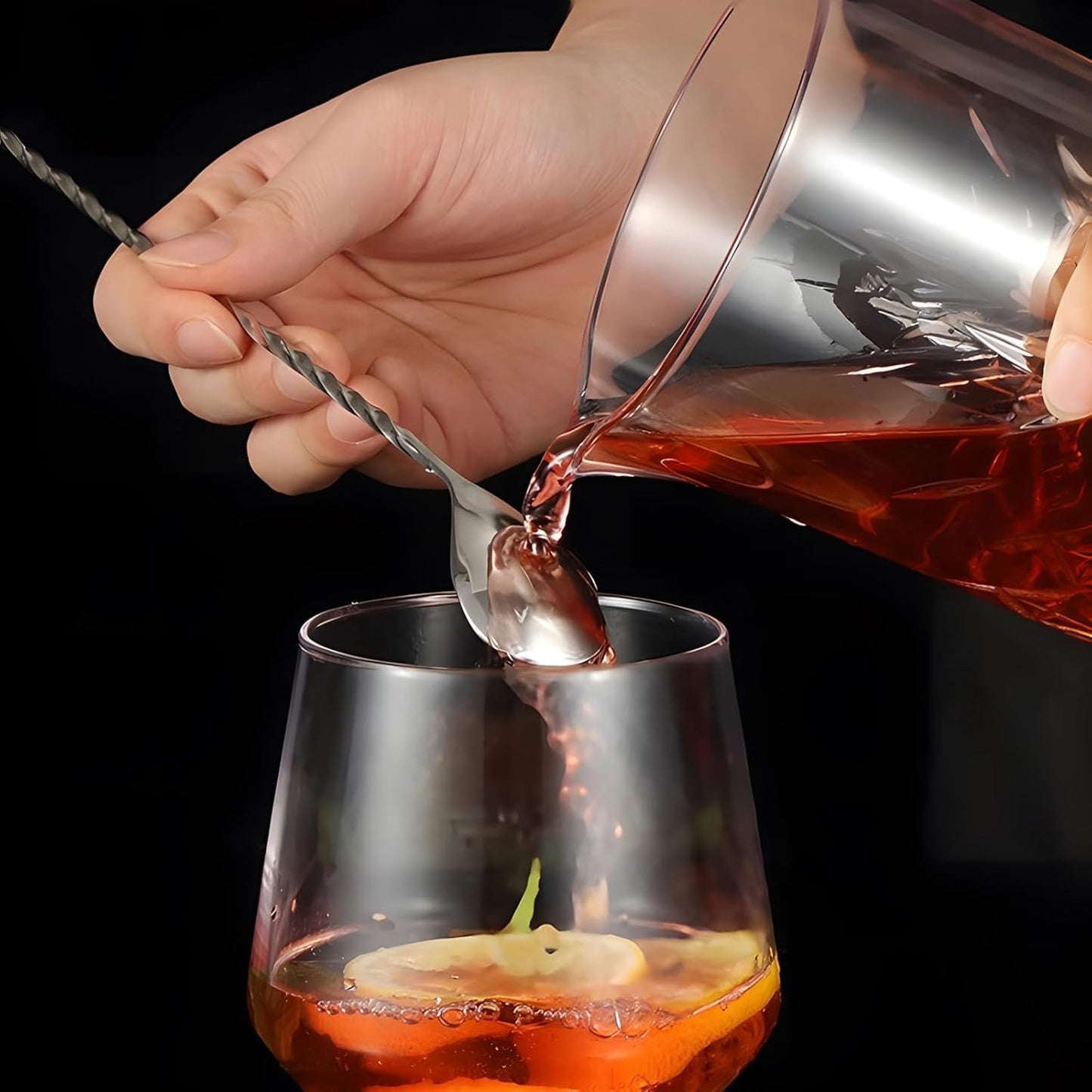 Homestia 2Pcs Bar Spoon, 12 Inch Stainless Steel Cocktail Mixing Spoon, Long Handle Spiral Design with Weighted Skull End Mixing Spoon Stirrers for Drink Cocktail Stirres Halloween Party Bar