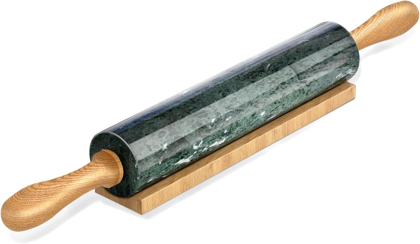 Koville Marble Rolling Pin, Non-Stick Stone Dough Roller, Rolling Pin for Baking,Pasta, Dumpling, Ravioli, Fondant,Pie Crust, Kitchen Baking Pastry Tools