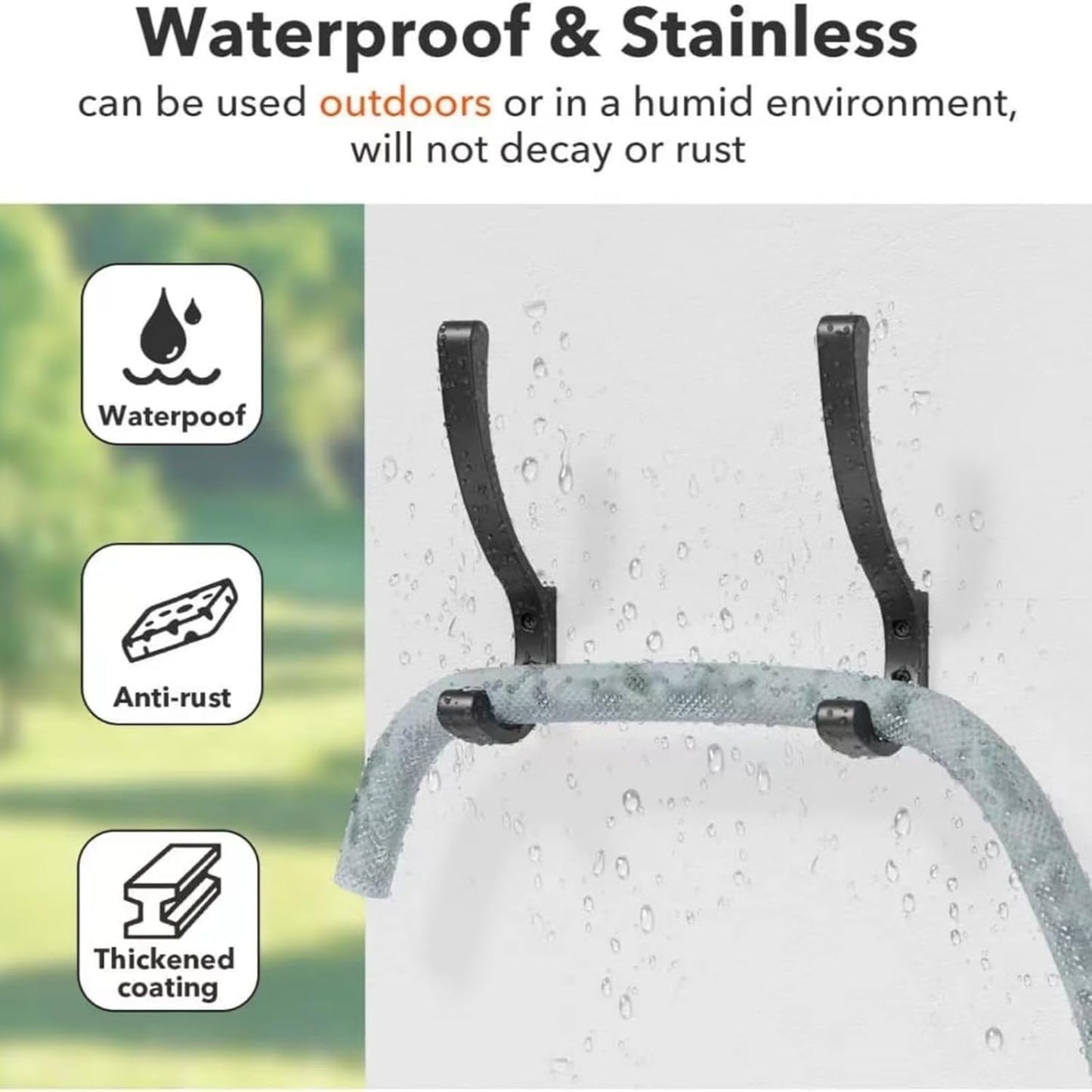 4 Pack Hanging Coat Hooks Wall Mount, Coat Hanger Wall Hangers, Metal Hooks for Hanging Heavy Duty, Screw in Hooks for Hanging Towels, Clothes, Backpack, Hat, Bag, Jacket, Key, Robe, Backpack Black