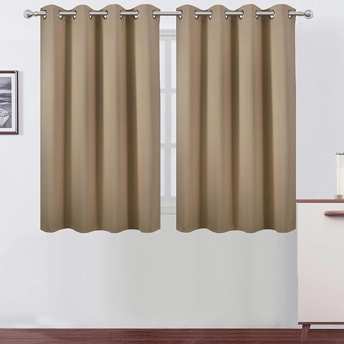 LEMOMO Natural Thermal Blackout Curtains/52 x 45 Inch/Set of 2 Panels Room by Lemomo