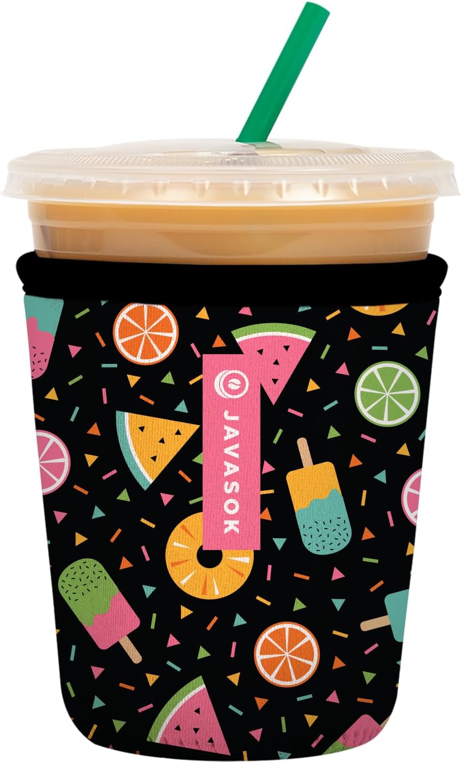 Sok It JavaSok Iced Coffee & Cold Soda Insulated Neoprene Cup Sleeve (Summer Sweets, Small: 16-20oz)