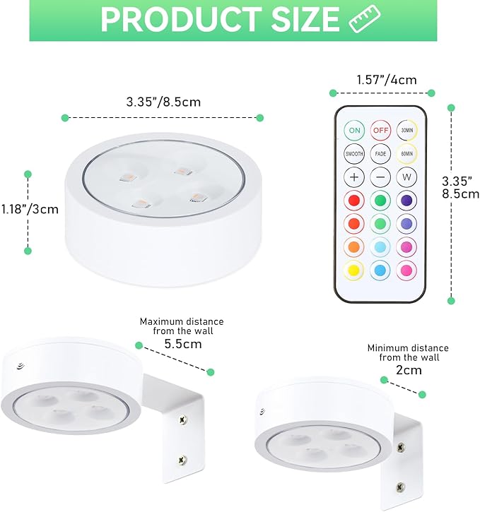 2Pcs Picture Lights for Wall, 13 Color RGB Magnetic Led Art Display Light for - Image 4