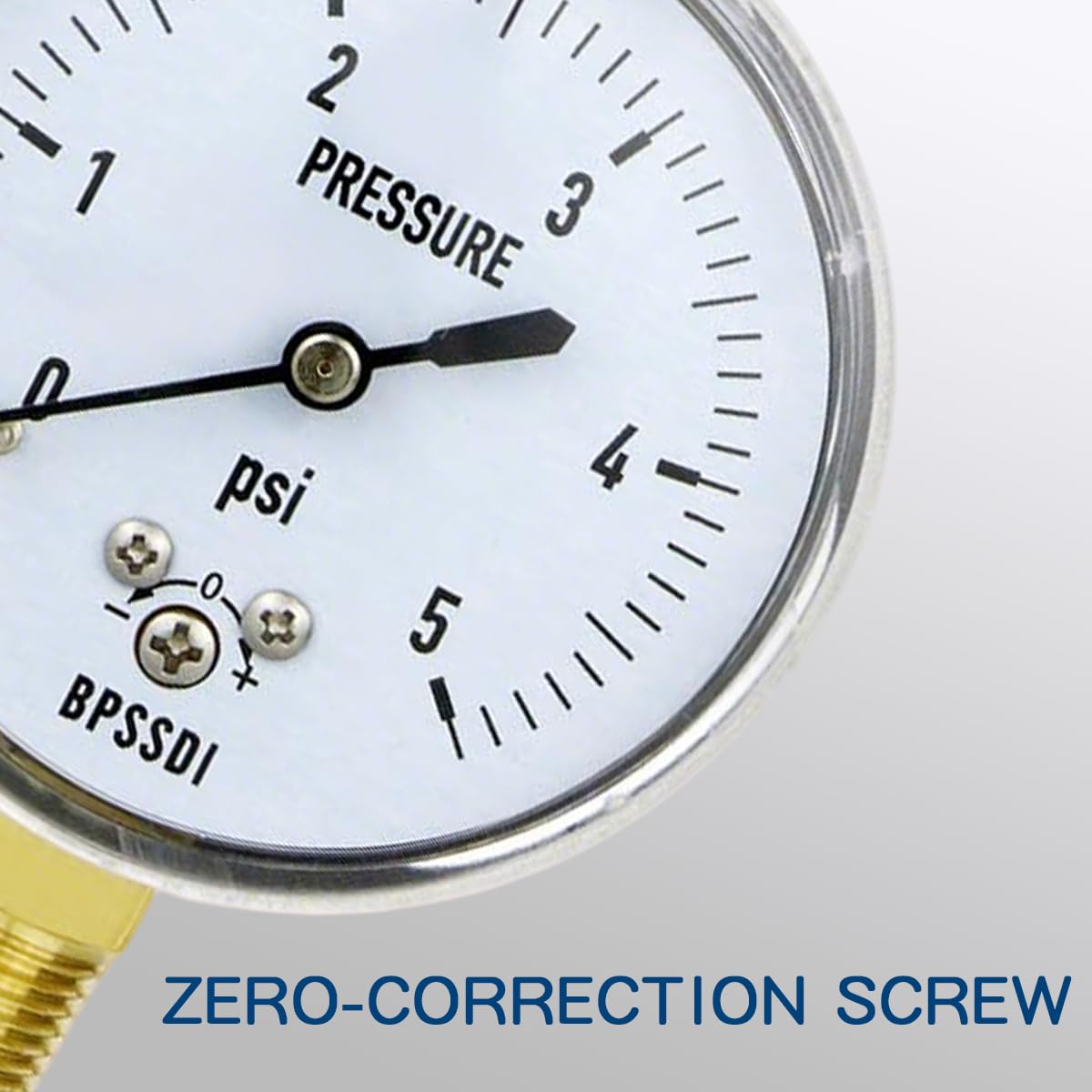 0-5 Psi Low Pressure Gauge, Capsule Gauge, 304 Stainless Steel Case, 2.5" Dial Size, 1/4" NPT Lower Mount, Zero Adjustment, for Air Water Gas Pressure Test
