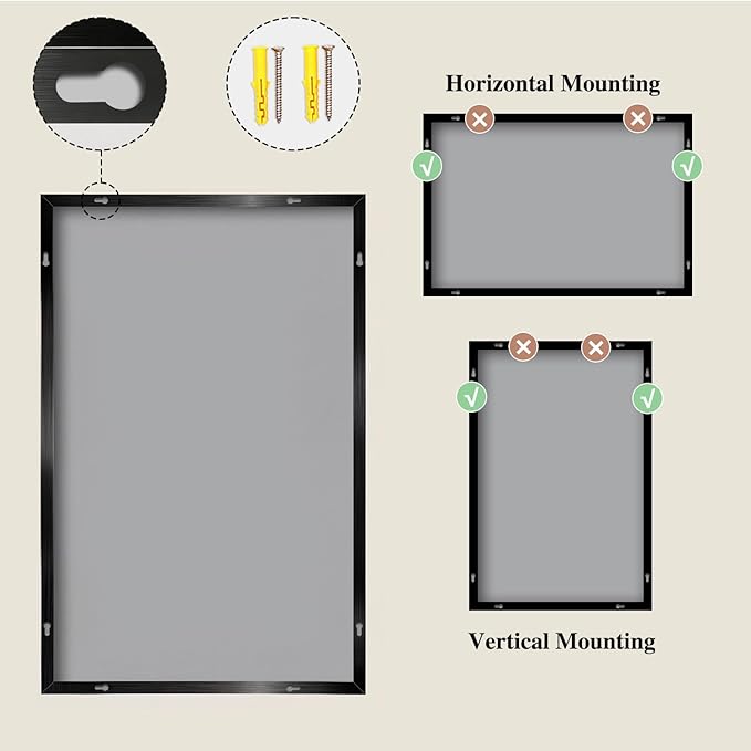 Koonmi Black Mirrors for Wall, 30x30 Inch Bathroom Mirror, Rectangular Wall - Image 8