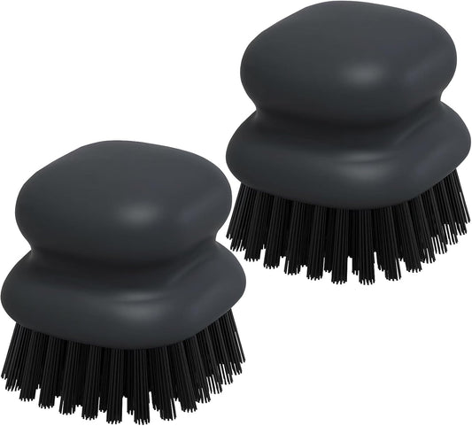 2Pack Dish Scrub Brush, Palm Brush Dish Scrubber with Ergonomic Grip, Kitchen Scrub Brushes for Cleaning for Pans, Pots, Kitchen Sink Cleaning-Black