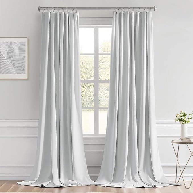 MIULEE Back Tab Light Blocking Curtains 108 Inch Long 2 Panels Set - Image 9