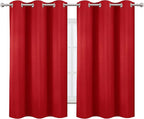 LEMOMO Blackout Curtains 38 x 54 inch/Bright Red Curtains Set of 2 - Image 2