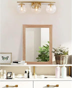 AAZZKANG Rustic Mirrors for Wall Rectangle Wooden Frame Hanging Mirror for - Image 4