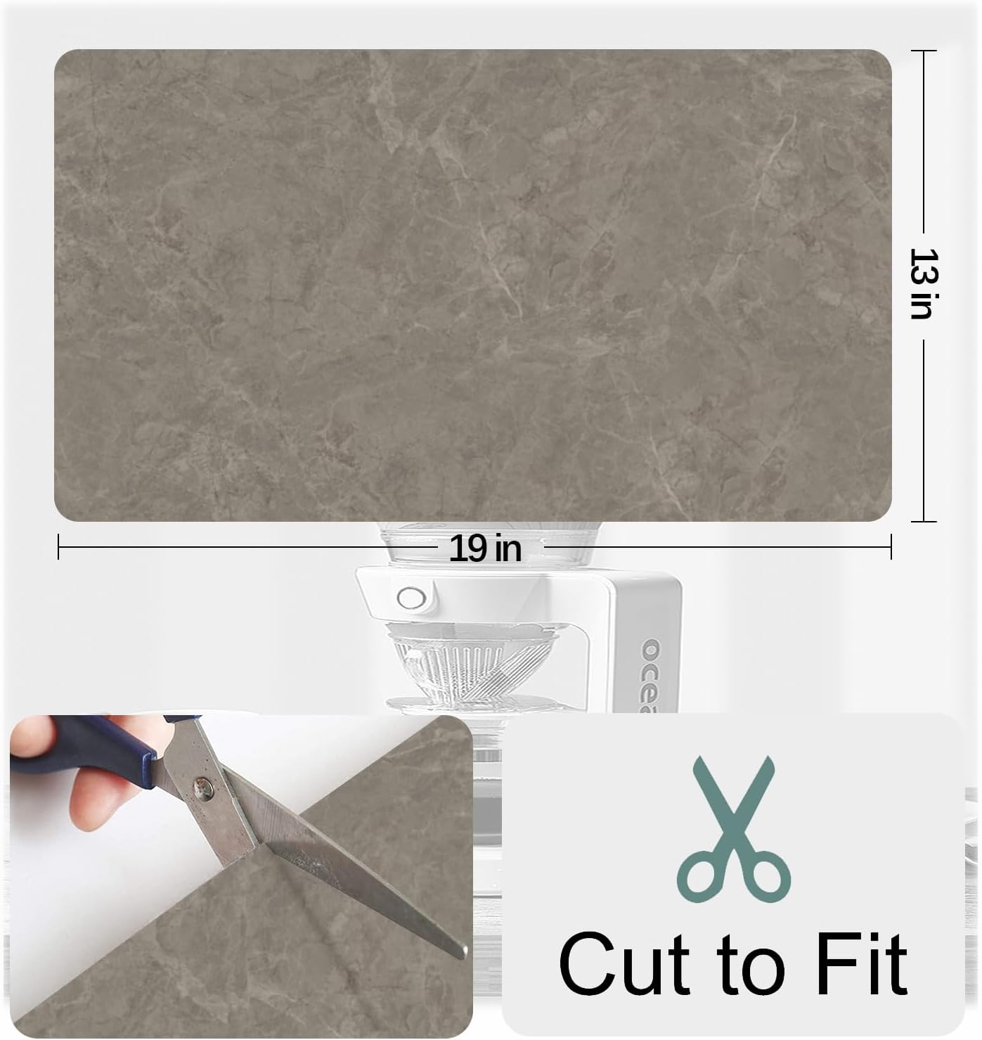 Golener Countertop Coffee Dripper Mat, 19" x 13", Absorbent, Washable, Reversible Microfiber Dish Drying Mat