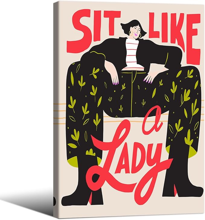 Funky Feminist Wall Art Vintage Trendy Equal Rights Canvas Poster 24x36 inch by Medpol