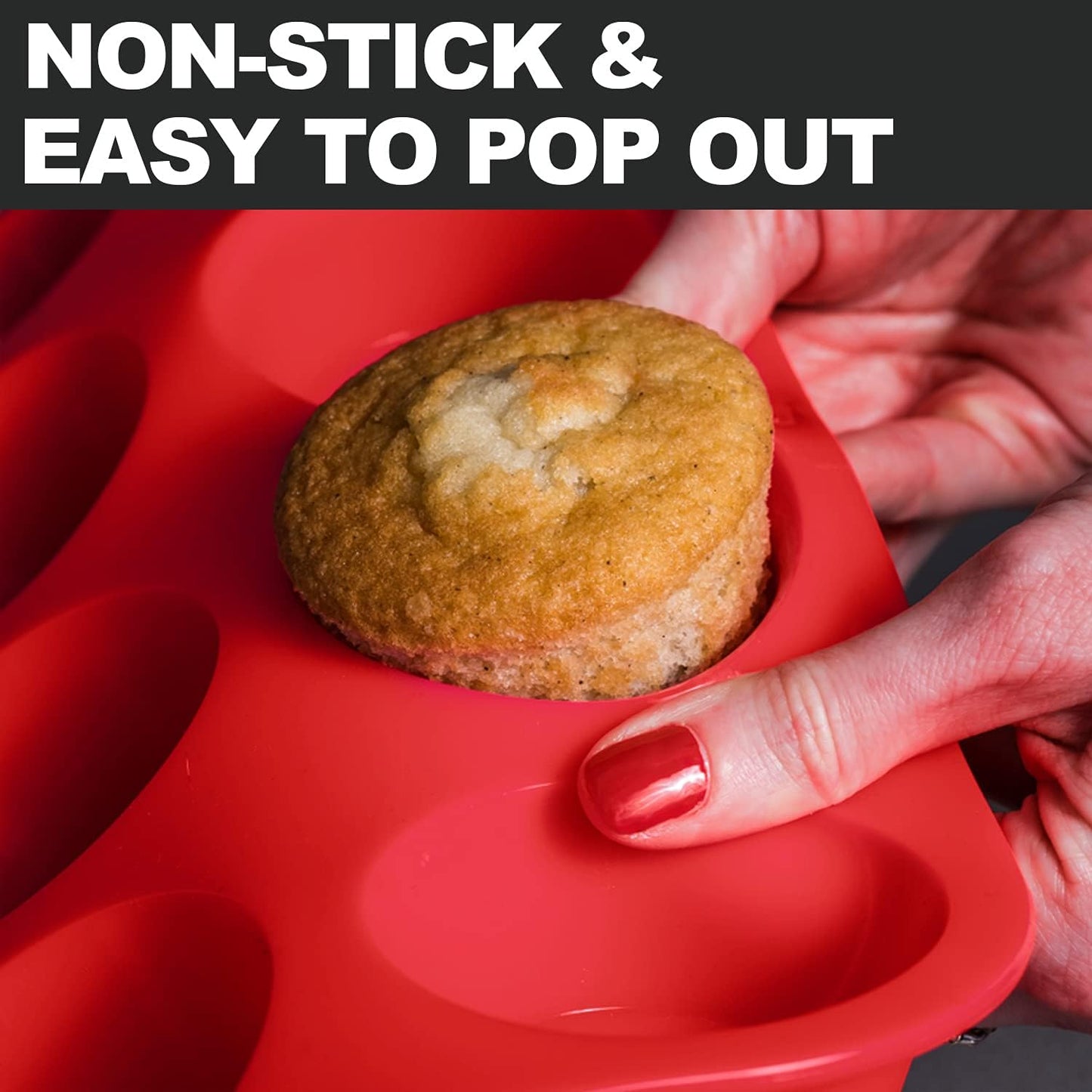 Anaeat Silicone Muffin Pan - Regular 12 Cups Cupcake Tray, Non-Stick Silicone Baking Molds for Making Muffin Cakes, Cupcake, Chocolate, Bread,Tart and Desserts, Just Pop Out