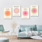 Framed Art Angel Halo Aesthetics Poster Set of 4 Pieces Colorful Aura Gradient - Image 7