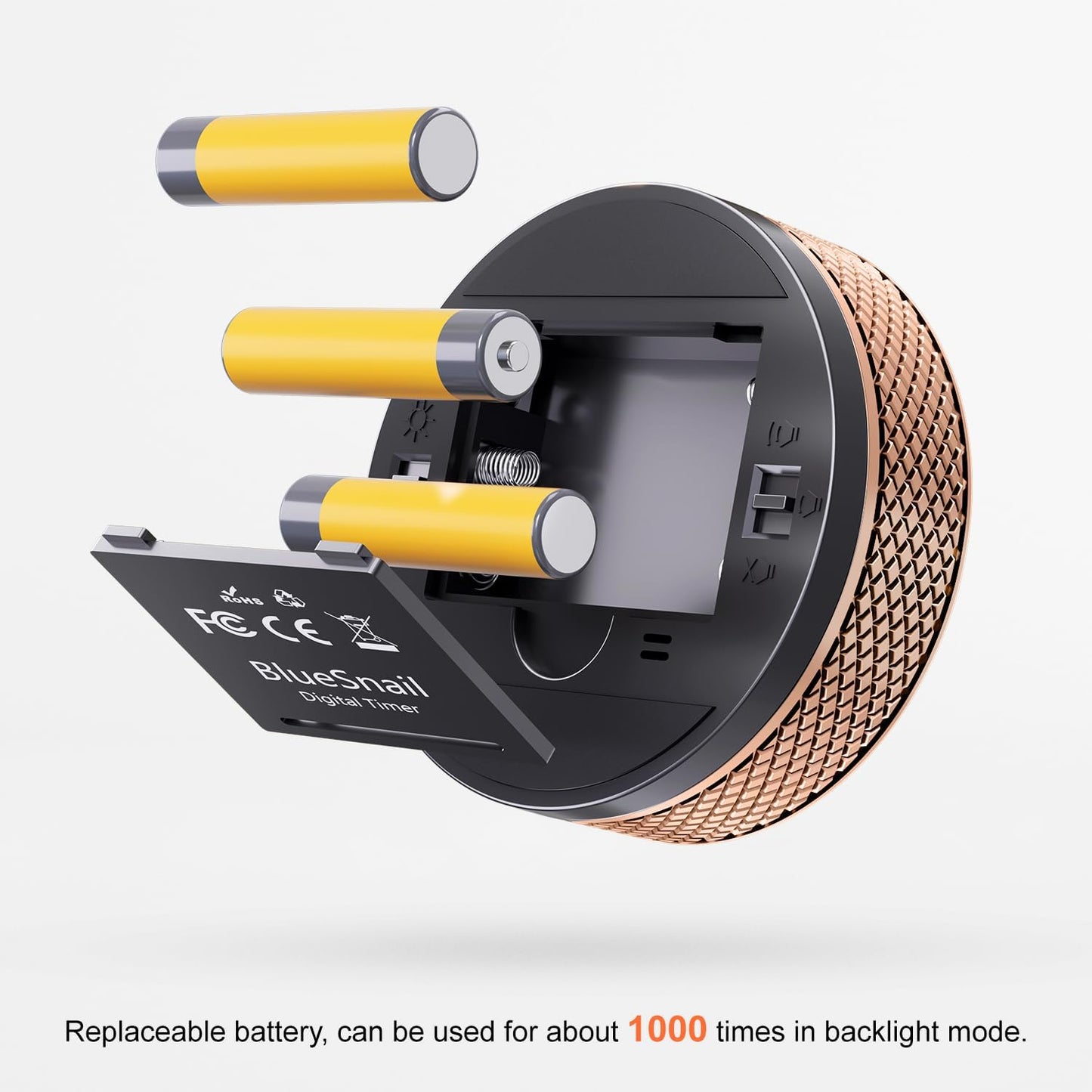 BlueSnail Kitchen Timer with LED Digital Display Smart Efficana for Home Classroom Gym Office, Volume and Brightness Adjustable Productivity Timer (Rose Gold)