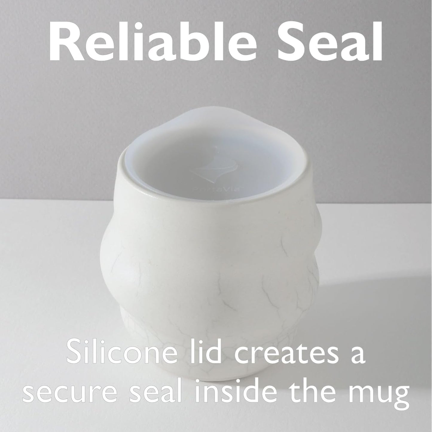 Reusable Coffee Cup Silicone Lid – Fits Most Tumbler, Water Bottle, & Ceramic Coffee Mug Between 3⅜”-3⅝” – Dishwasher-Safe Travel Mug Lid keeps your beverage in your mug (Large - Clear)