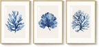 Large Framed Blue Coastal Coral Wall Art - Image 8