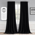 MIULEE Black Back Tab Blackout Curtains 132 Inch Length 2 Panels Set by MIULEE