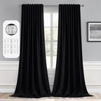 MIULEE Black Back Tab Blackout Curtains 98 Inch Length 2 Panels Set by MIULEE