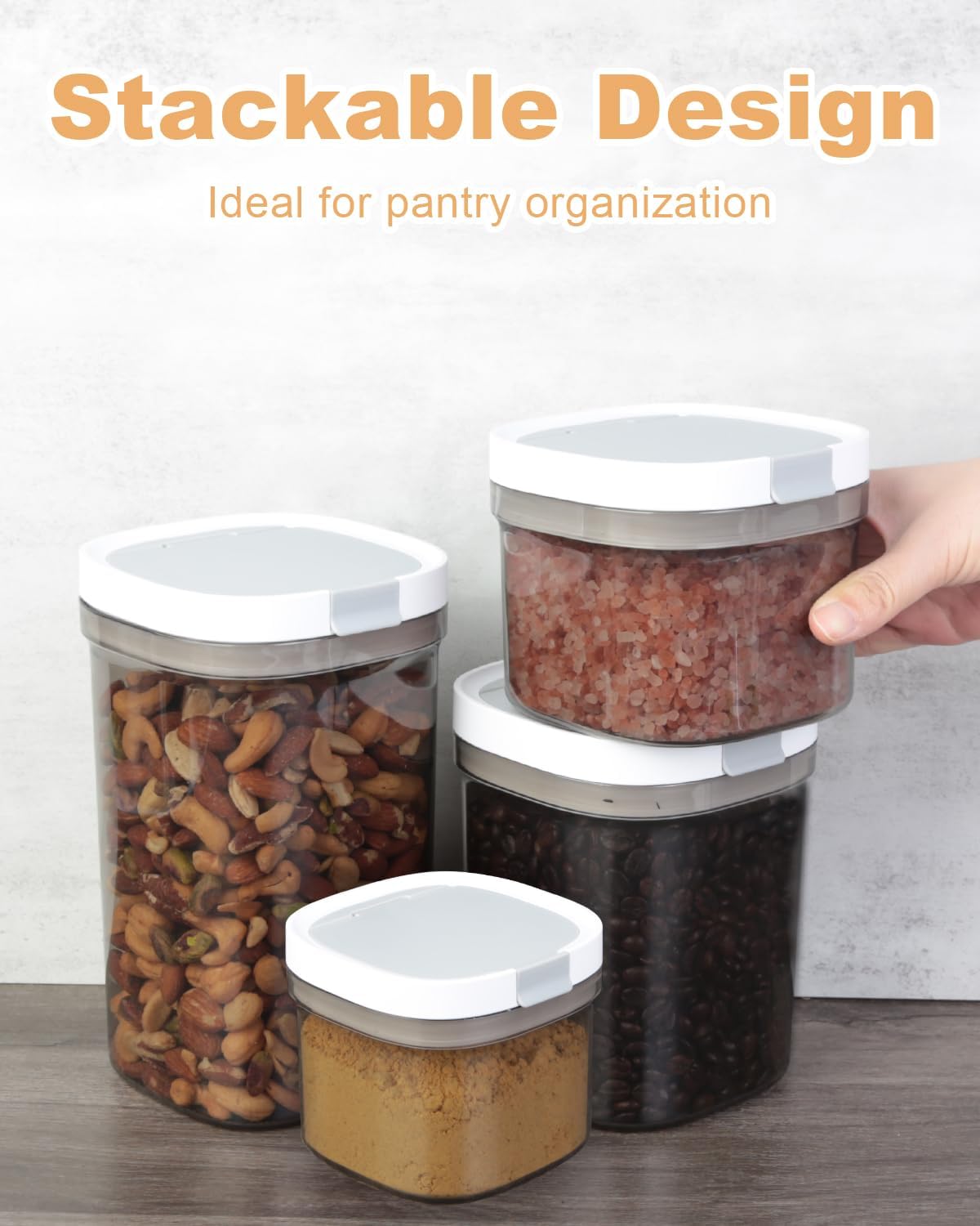 Airtight Coffee Storage Container with Magnetic Scoop, 0.7 Qt Coffee Bean and Ground Coffee Canister, Durable, Keeps Coffee Fresh & Dry, Easy to Clean