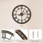 Micasso Large Farmhouse Wall Clock: 20 inch Modern Metal Black - Image 4