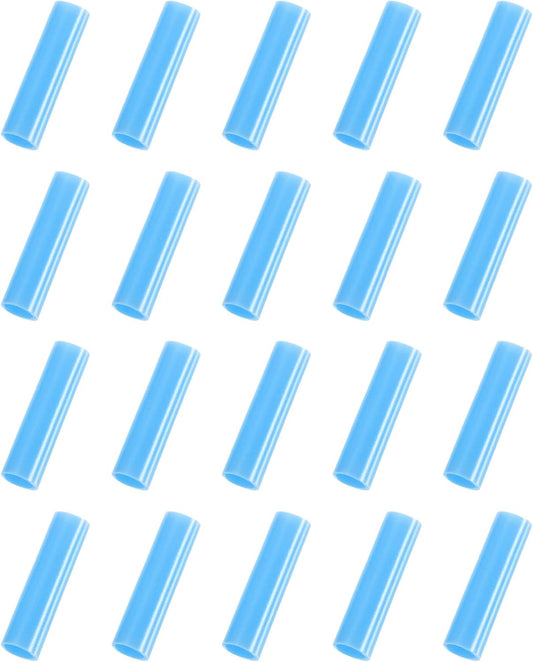 uxcell 20Pcs Silicone Straw Tips, Metal Straw Covers, Soft Reusable Straws Tips Fit for 8mm/0.31" OD Stainless Steel Straws (Sky Blue)