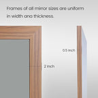 Amorho Bathroom Mirror, 48 X36 Inch Wall Mirror, Walnut Wood Grain Metal Framed - Image 3