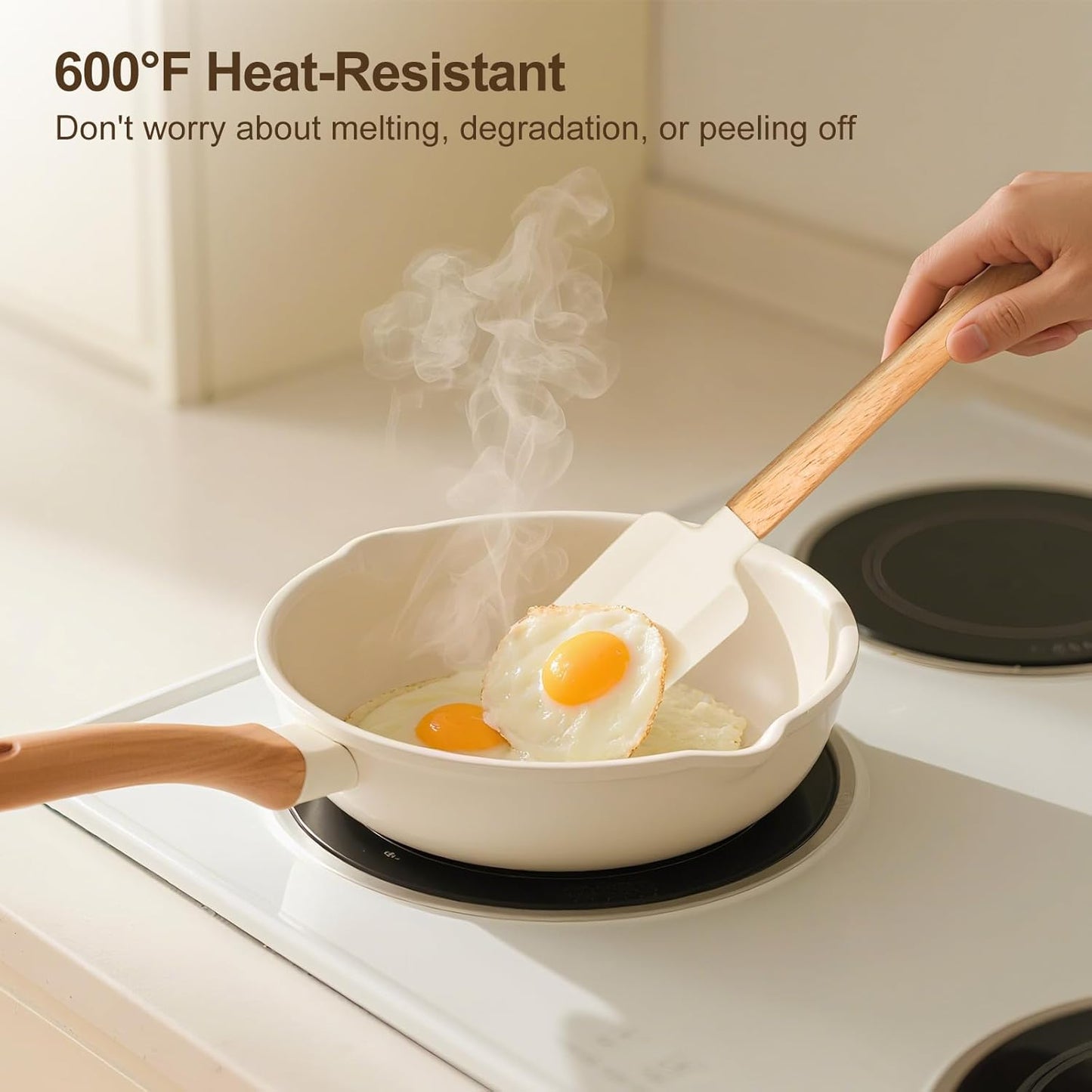 4 Piece Silicone Spatula Set - Food Grade Rubber Spatulas, Nonstick Spoonula & Jar Scraper for Cooking, Baking, Mixing, Frosting - Heat Resistant Up to 600°F, Dishwasher Safe