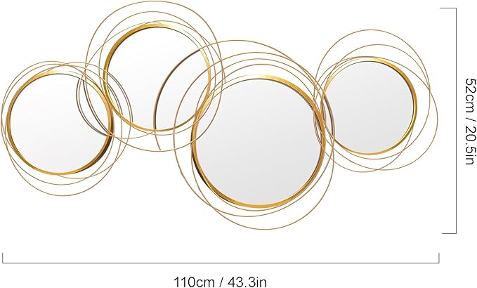 Large Decorative Wall Mirror, Modern Gold Wall Art Mirrors - Image 7