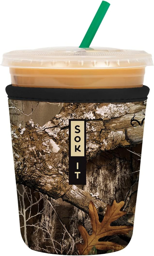 Sok It JavaSok Iced Coffee & Cold Soda Insulated Neoprene Cup Sleeve (RealTree Edge Camouflage, Small: 16-20oz)
