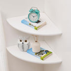 Corner Shelves, Floating Corner Shelf, Round End Wall Mount by Coamily