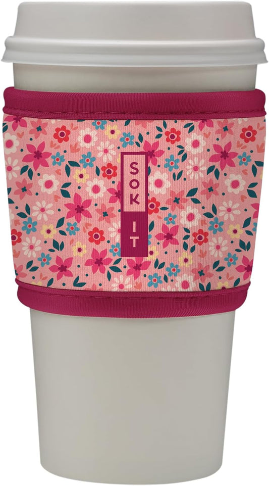 Sok It HotSok Coffee & Tea Reusable Insulated Neoprene Cup Sleeve (Spring Bouquet)
