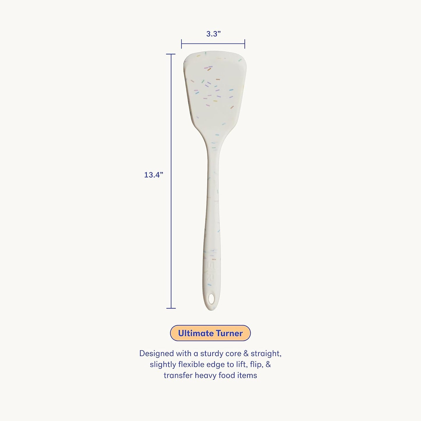 GIR: Get It Right Silicone Turner - Non-Stick Heat Resistant Silicone Spatula Turner for BBQs & Cookouts - Lifts, Flip, and Transfer Food Items - 13 Inch, Sprinkles