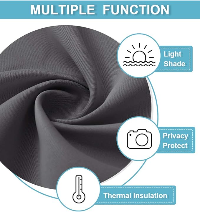 RYB HOME Grey Blackout Curtains - Image 7