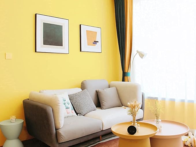 Dimoon 118''x17.7'' Yellow Peel and Stick Wallpaper Contact Paper Modern Self - Image 5