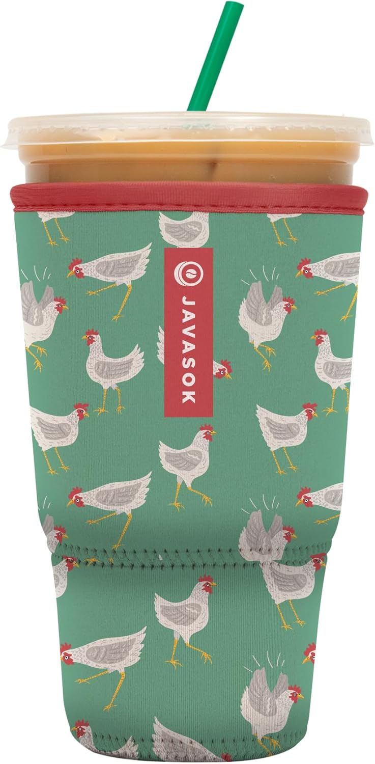 Sok It JavaSok Iced Coffee & Cold Soda Insulated Neoprene Cup Sleeve (Flew The Coop, XLarge: 38-42oz)