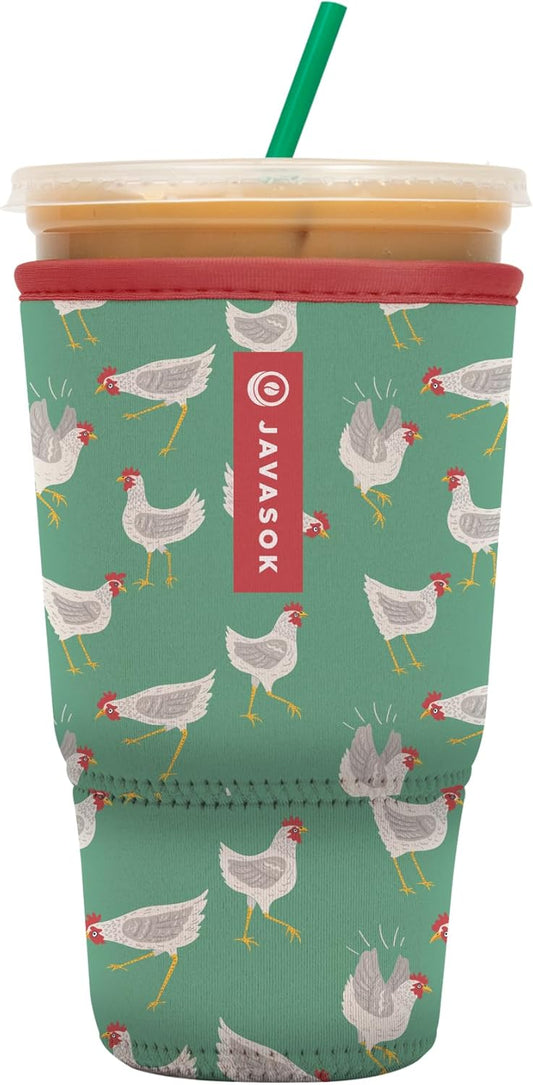 Sok It JavaSok Iced Coffee & Cold Soda Insulated Neoprene Cup Sleeve (Flew The Coop, XLarge: 38-42oz)