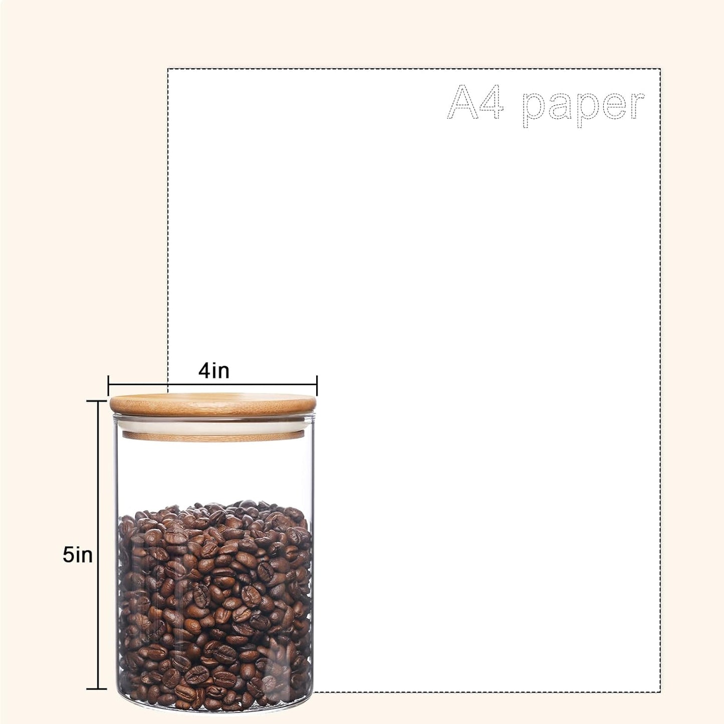 umieo Glass Food Storage Containers with Lids, Small Storage Containers 27oz Set of 2, Glass Storage Jars with Airtight Lids for, Flour, Rice, Nuts, Candy, Coffee, Beans