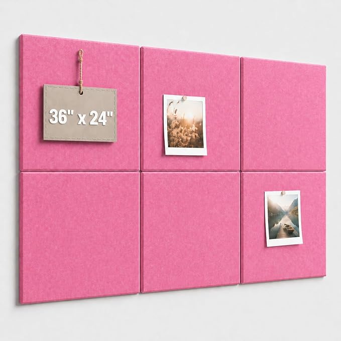 Large Cork Boards for Walls – 36" x 24" Self Adhesive Felt Wall Tiles by CreateYourIdealSpace