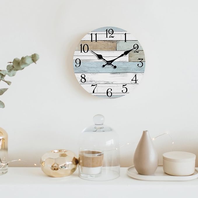 KECYET Wall Clock Battery Operated 10 Inch Silent Non Ticking Coastal Design - Image 7