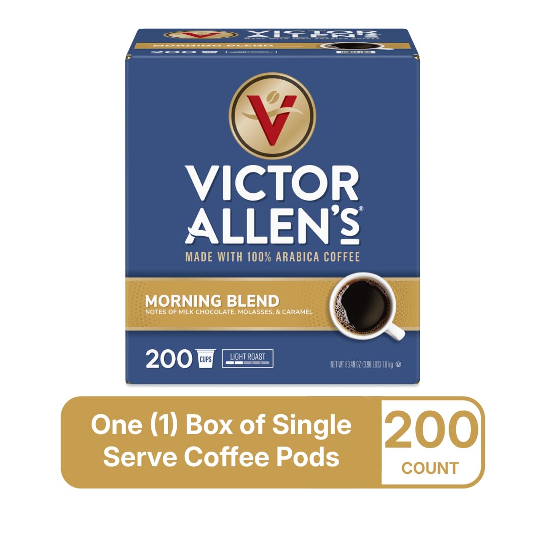 Victor Allen's Coffee Morning Blend, Light Roast, 200 Count, Single Serve Coffee Pods for Keurig K-Cup Brewers